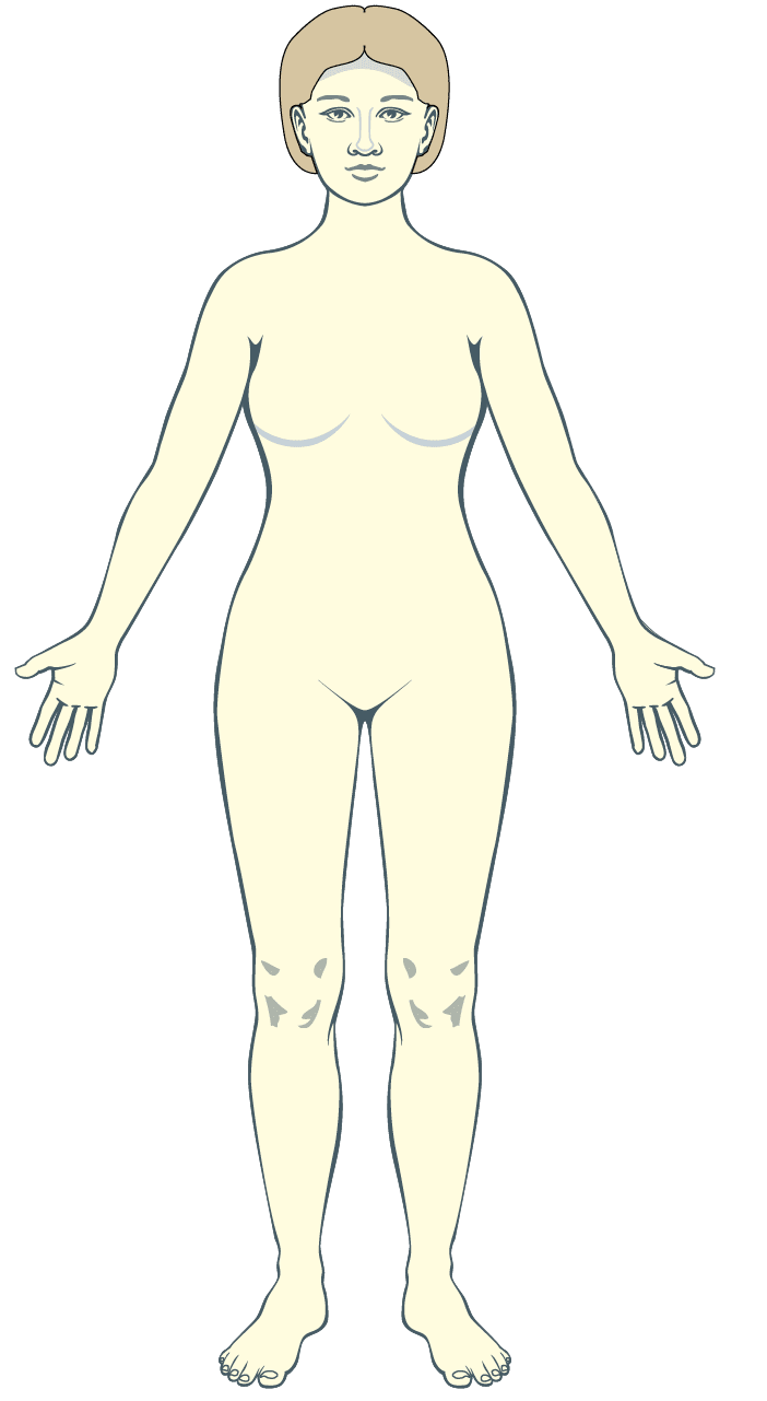 Male Pain 4- views (front. back, right side, left side)